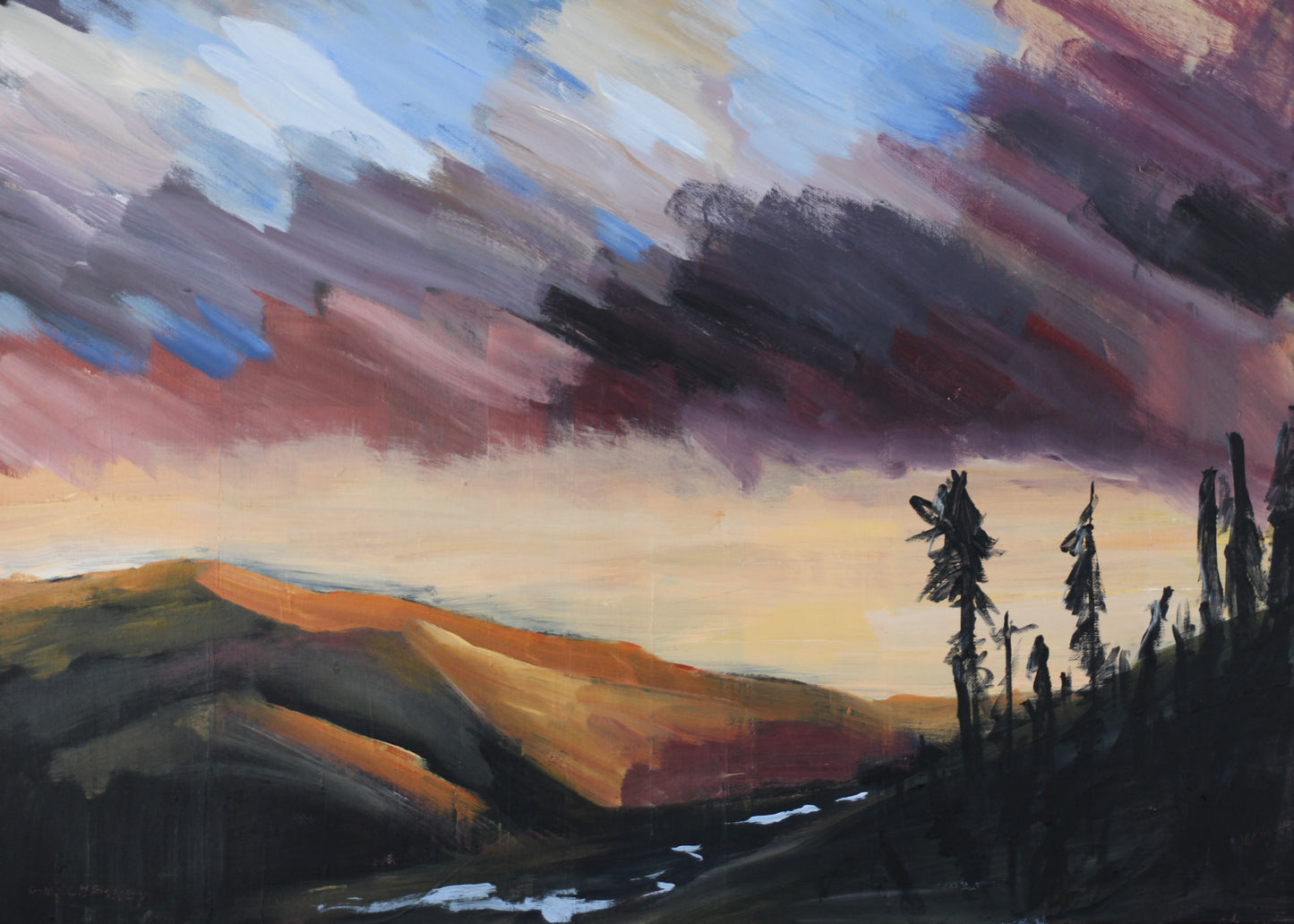 Hills at Sunset 11"x14" print