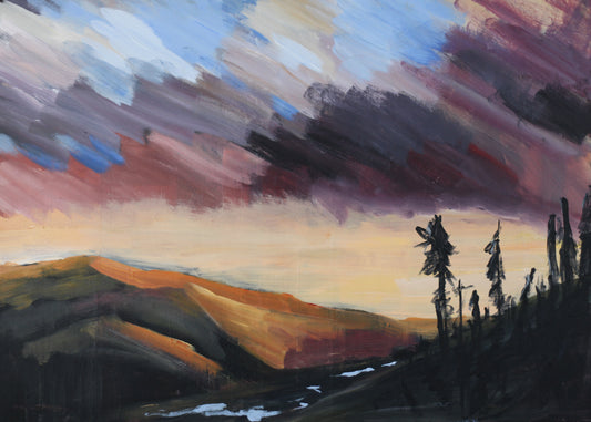 Hills at Sunset 11"x14" print